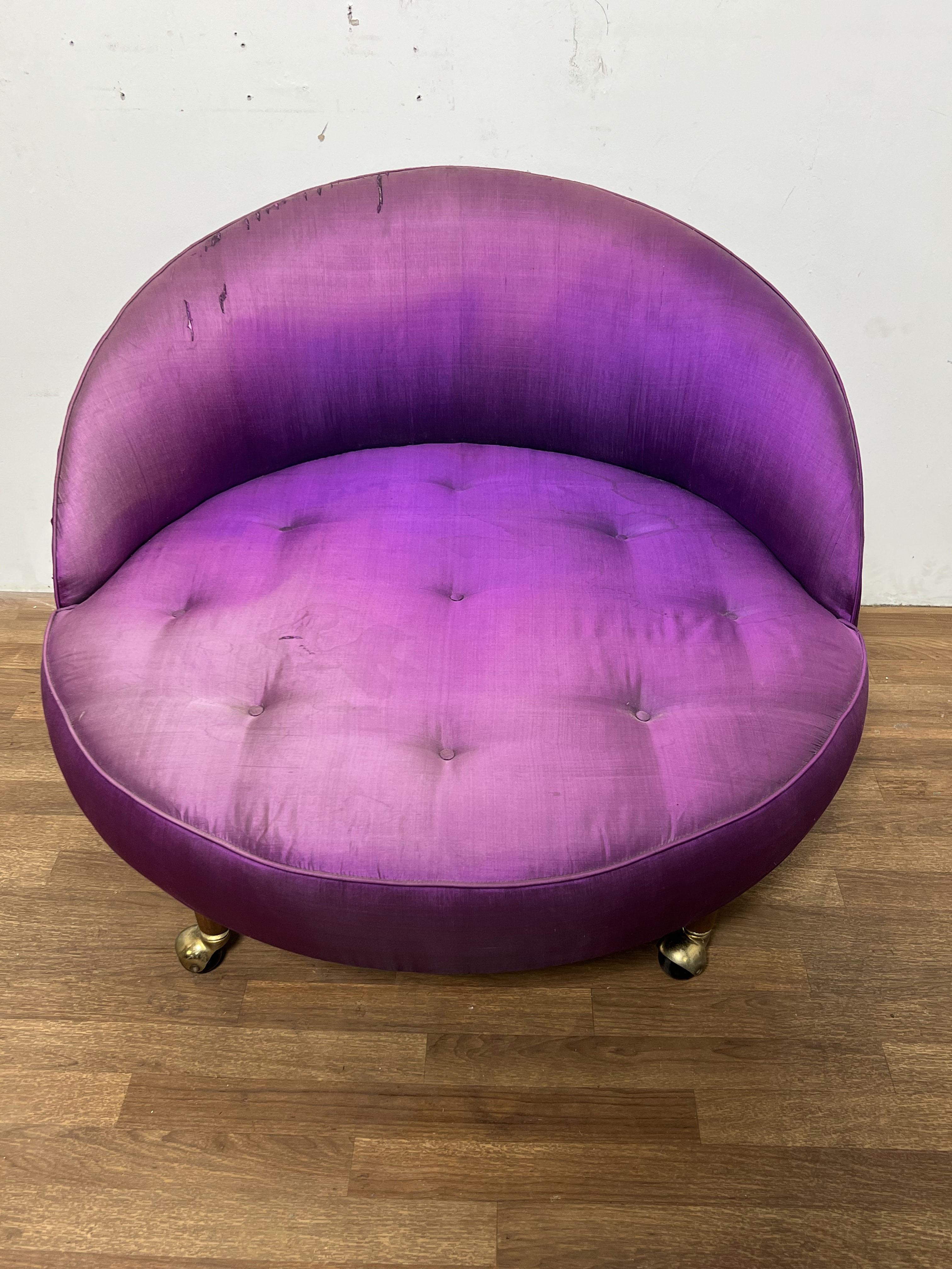 Soie Adrian Pearsall pour Craft Associates Chaise longue havane surdimensionnée Circa 1960s en vente
