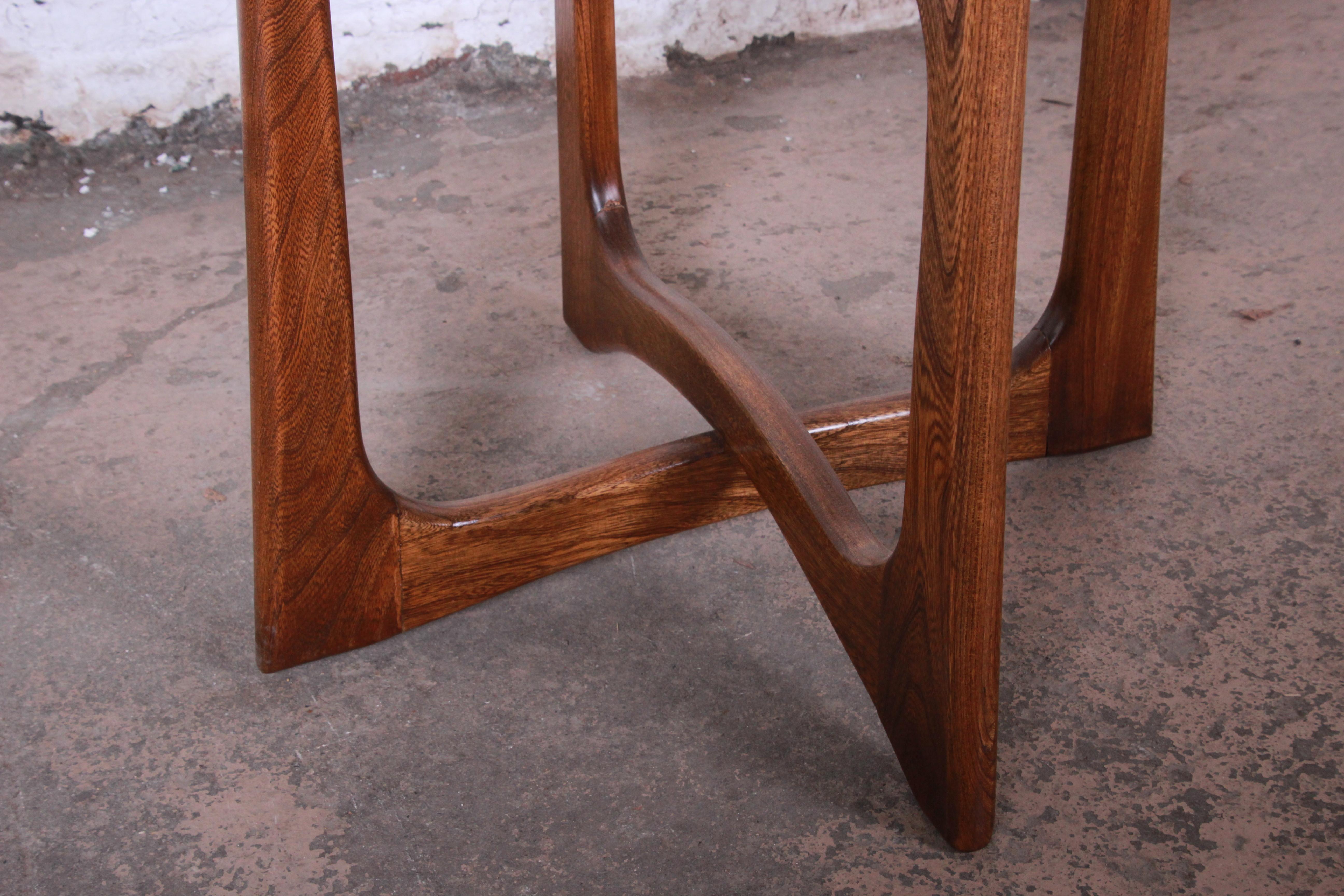 Glass Adrian Pearsall for Craft Associates Sculpted Walnut Side Table, 1960s
