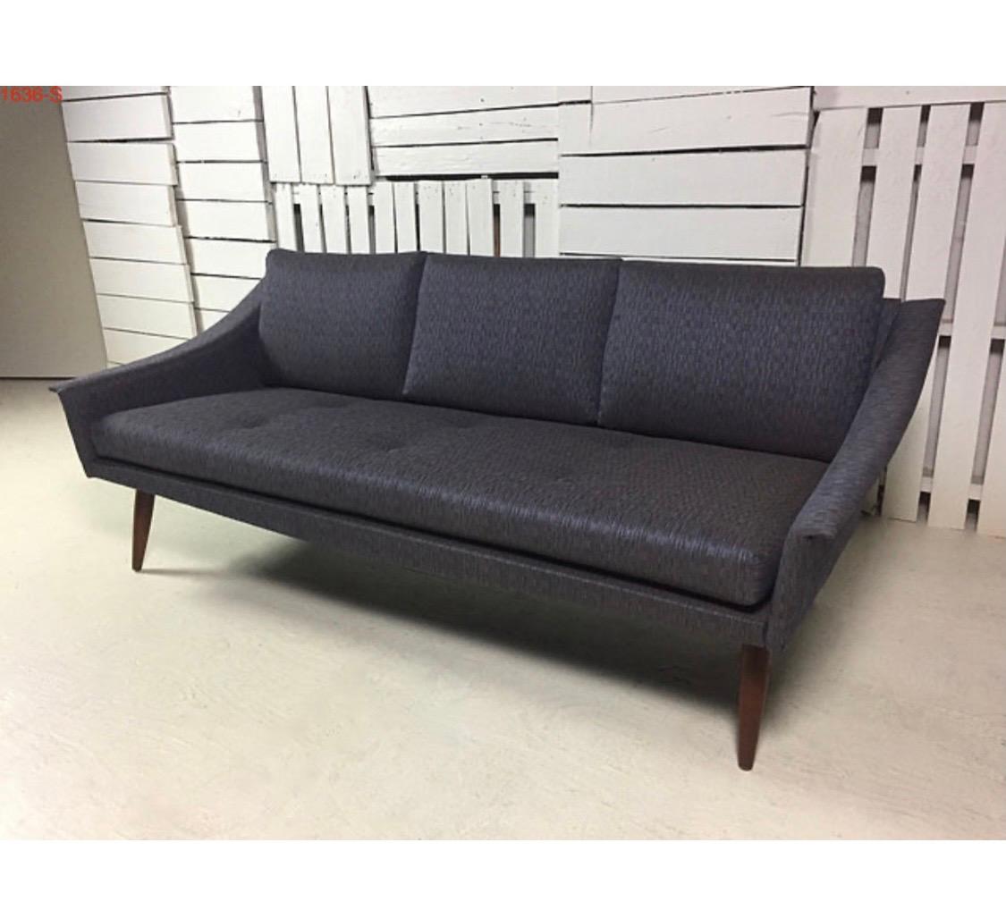 Mid-Century Modern Adrian Pearsall for Craft Associates Sofa Completely Refurbished Model 1636-S For Sale