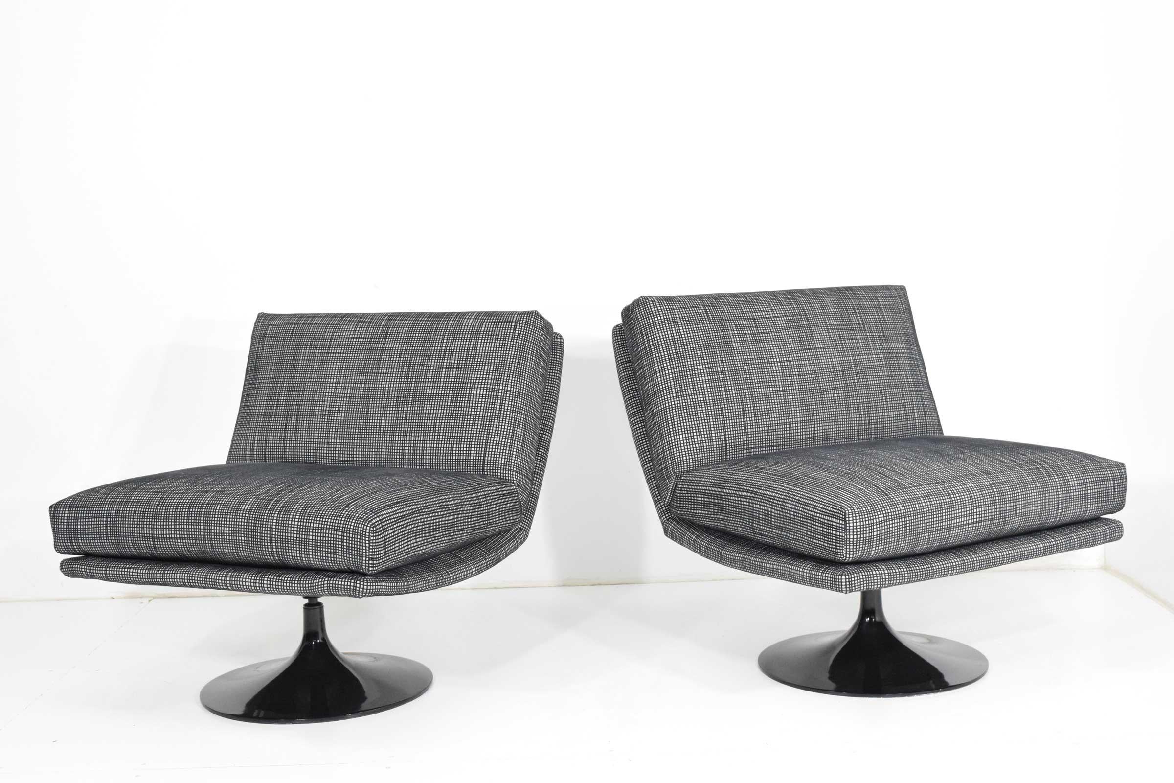 Mid-Century Modern Adrian Pearsall for Craft Associates Swivel Lounge Chairs