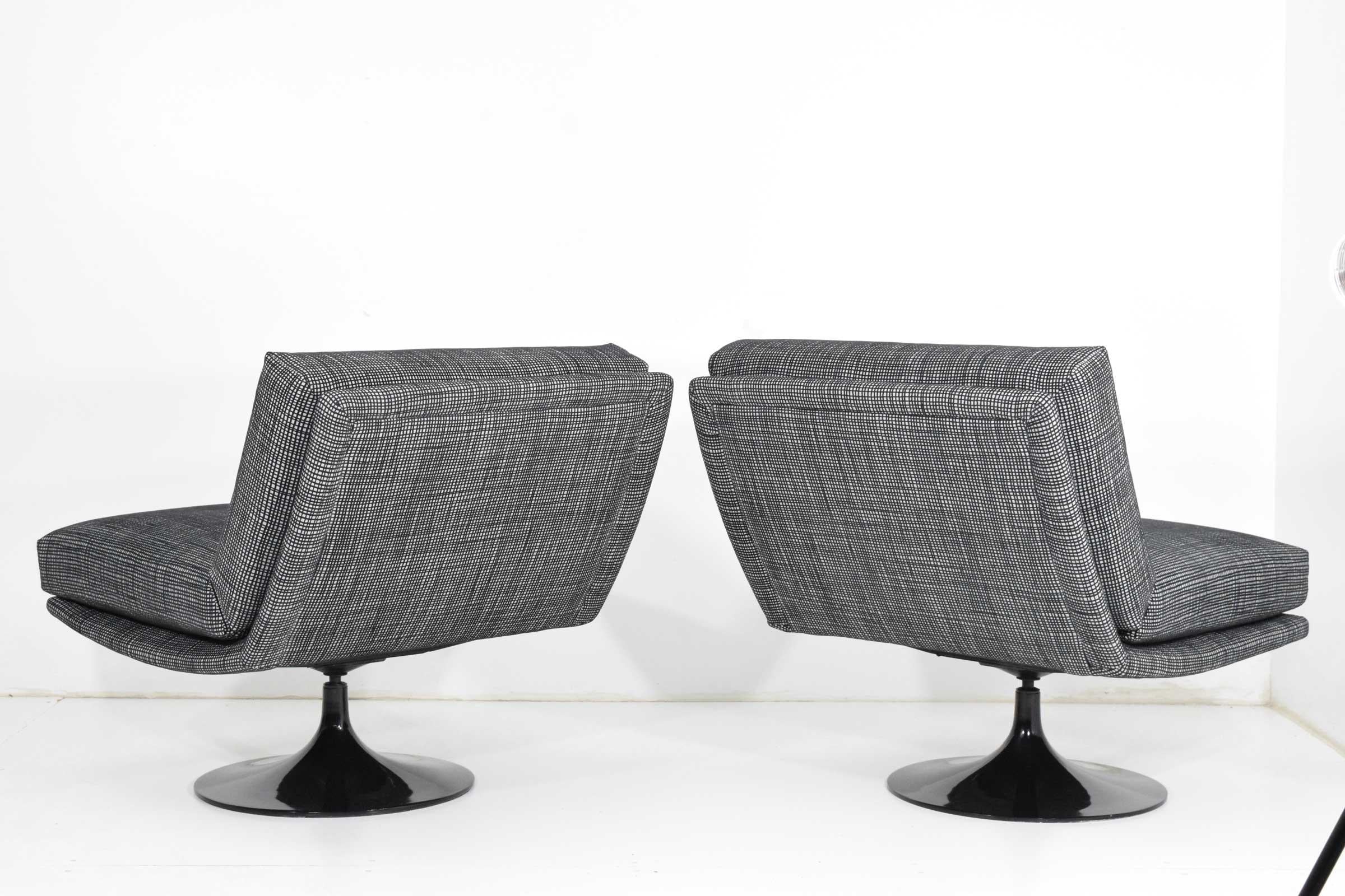 20th Century Adrian Pearsall for Craft Associates Swivel Lounge Chairs
