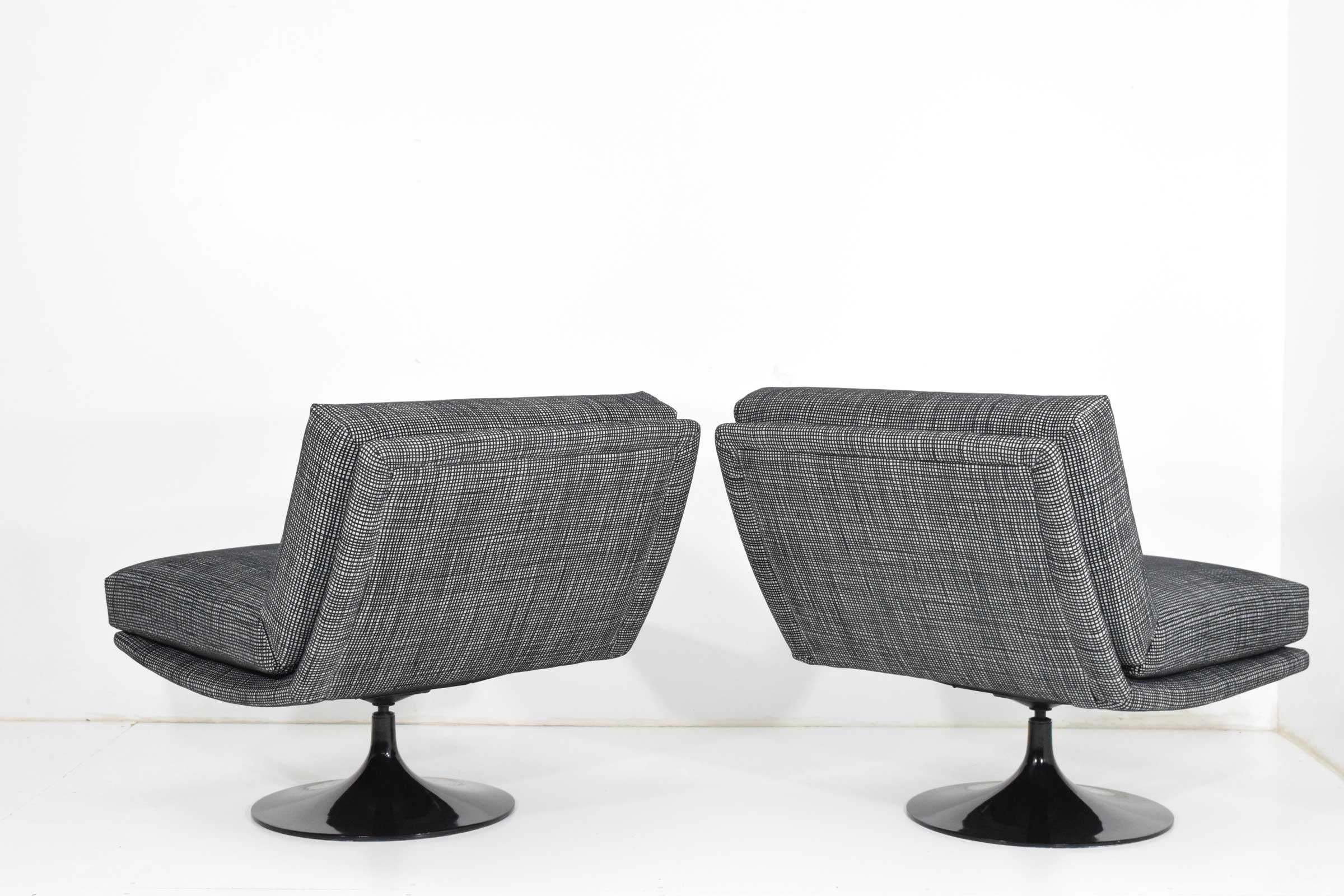 Aluminum Adrian Pearsall for Craft Associates Swivel Lounge Chairs