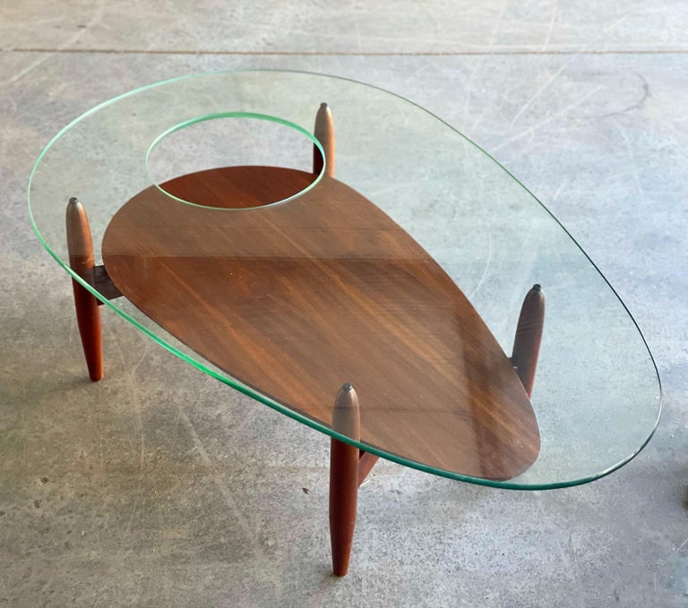 Rare Sculptural Glass Coffee Table by Adrian Pearsall for Craft