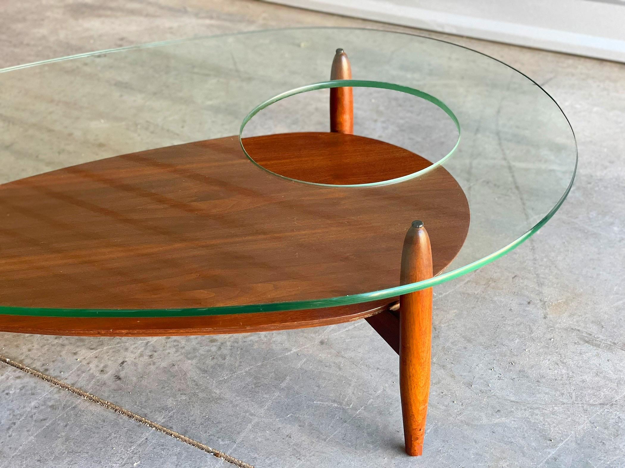 Mid-Century Modern Rare Sculptural Glass Coffee Table by Adrian Pearsall for Craft Associates 