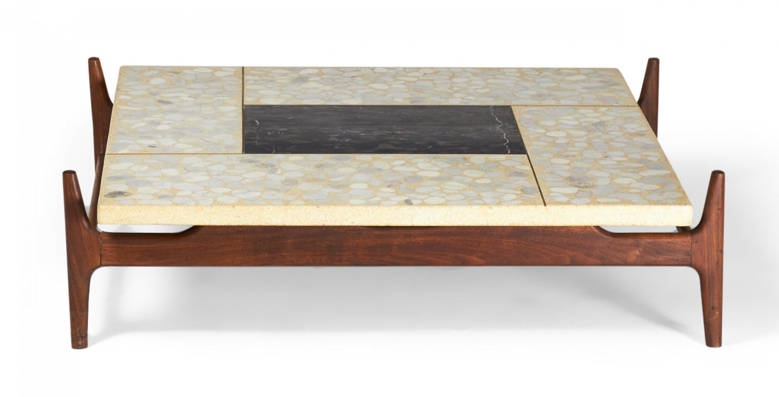 Adrian Pearsall for Craft Associates Terrazzo and Walnut Coffee Table 3