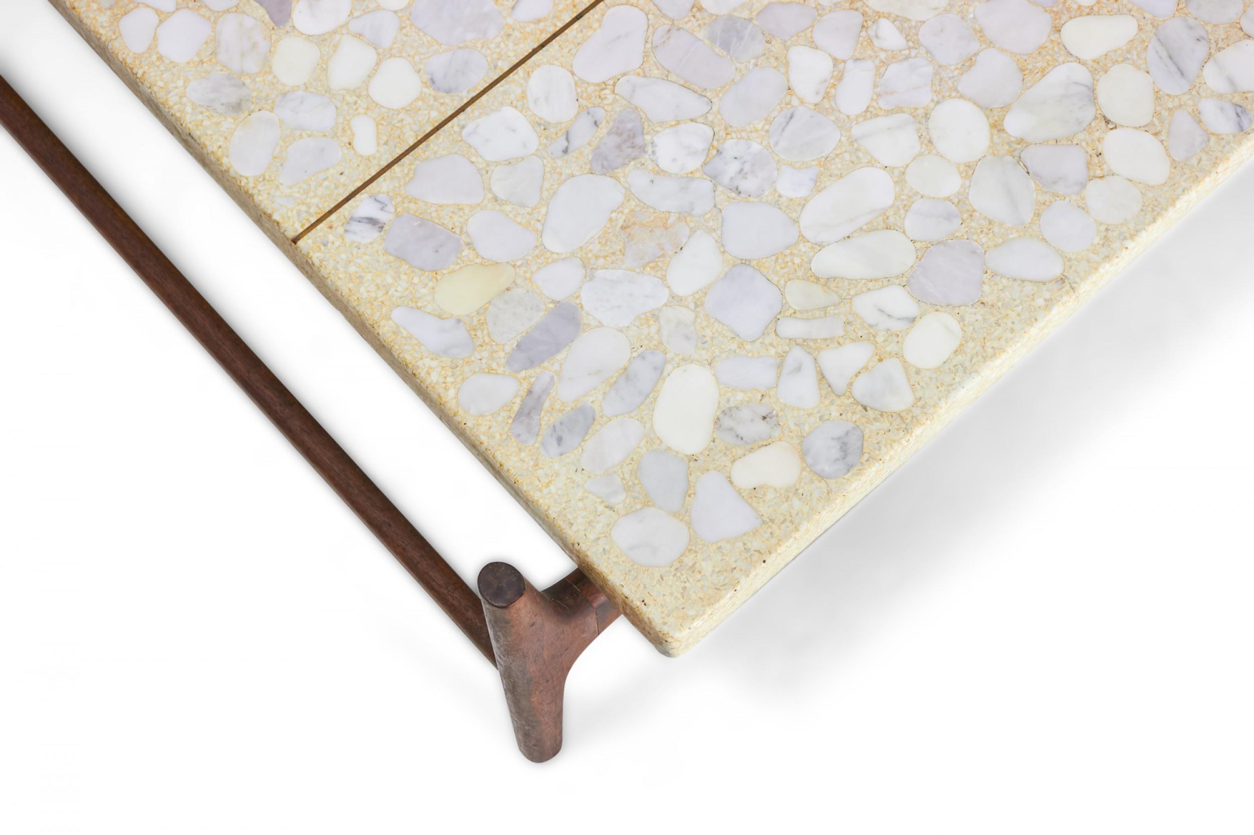 Wood Adrian Pearsall for Craft Associates Terrazzo and Walnut Coffee Table