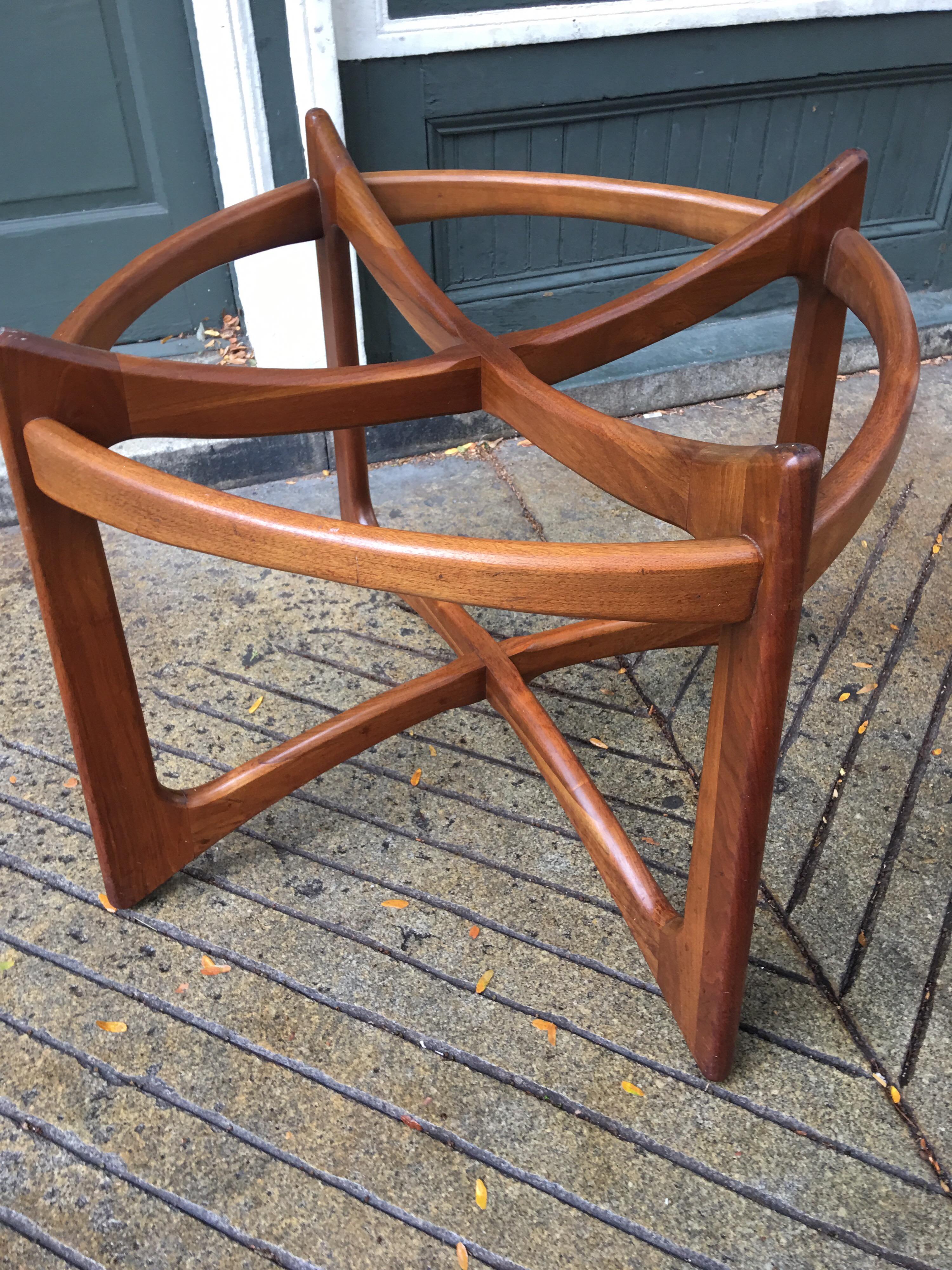 Mid-Century Modern Adrian Pearsall for Craft Associates Walnut and Glass Dining Table