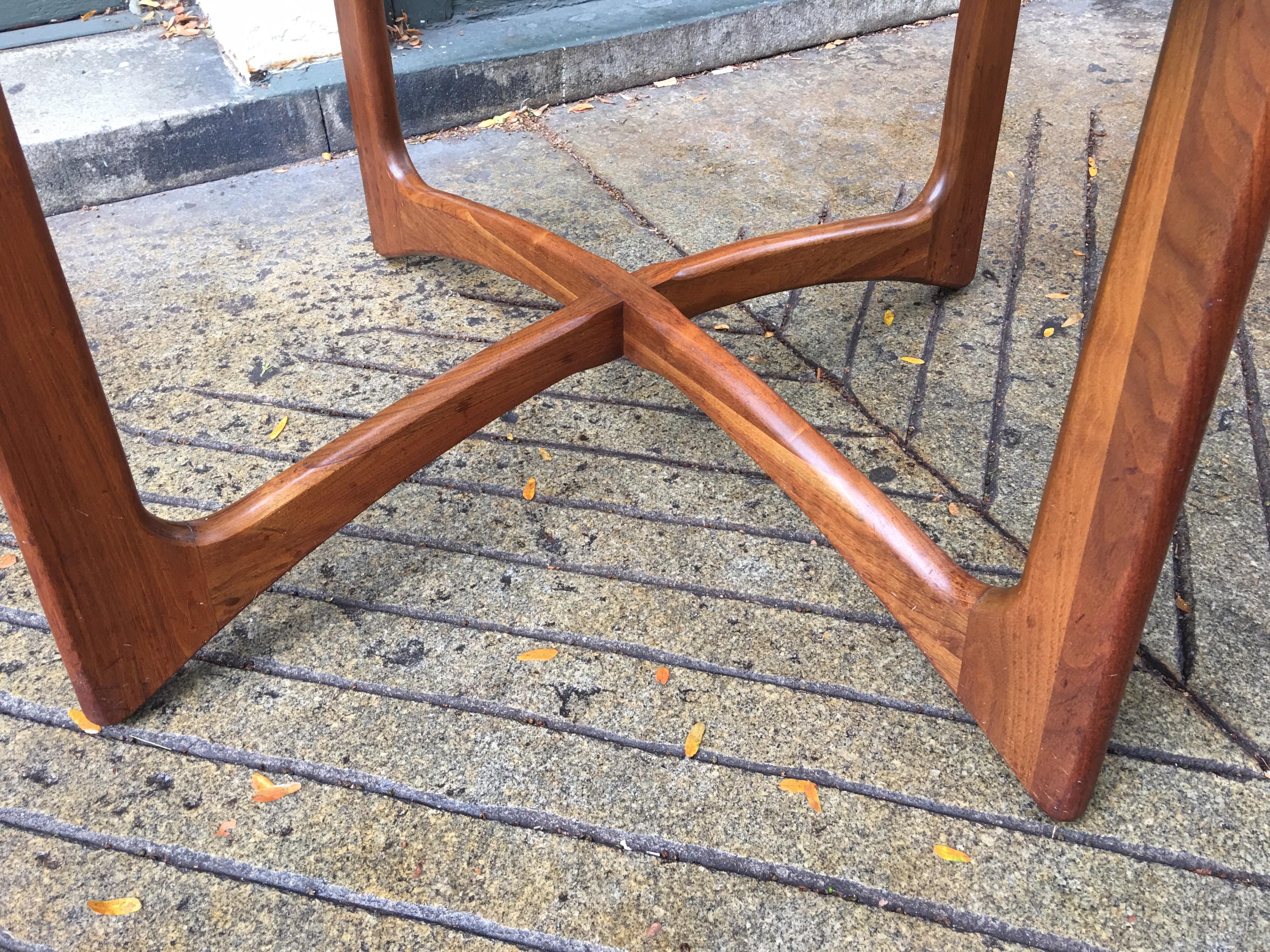 Adrian Pearsall for Craft Associates Walnut and Glass Dining Table In Good Condition In Philadelphia, PA