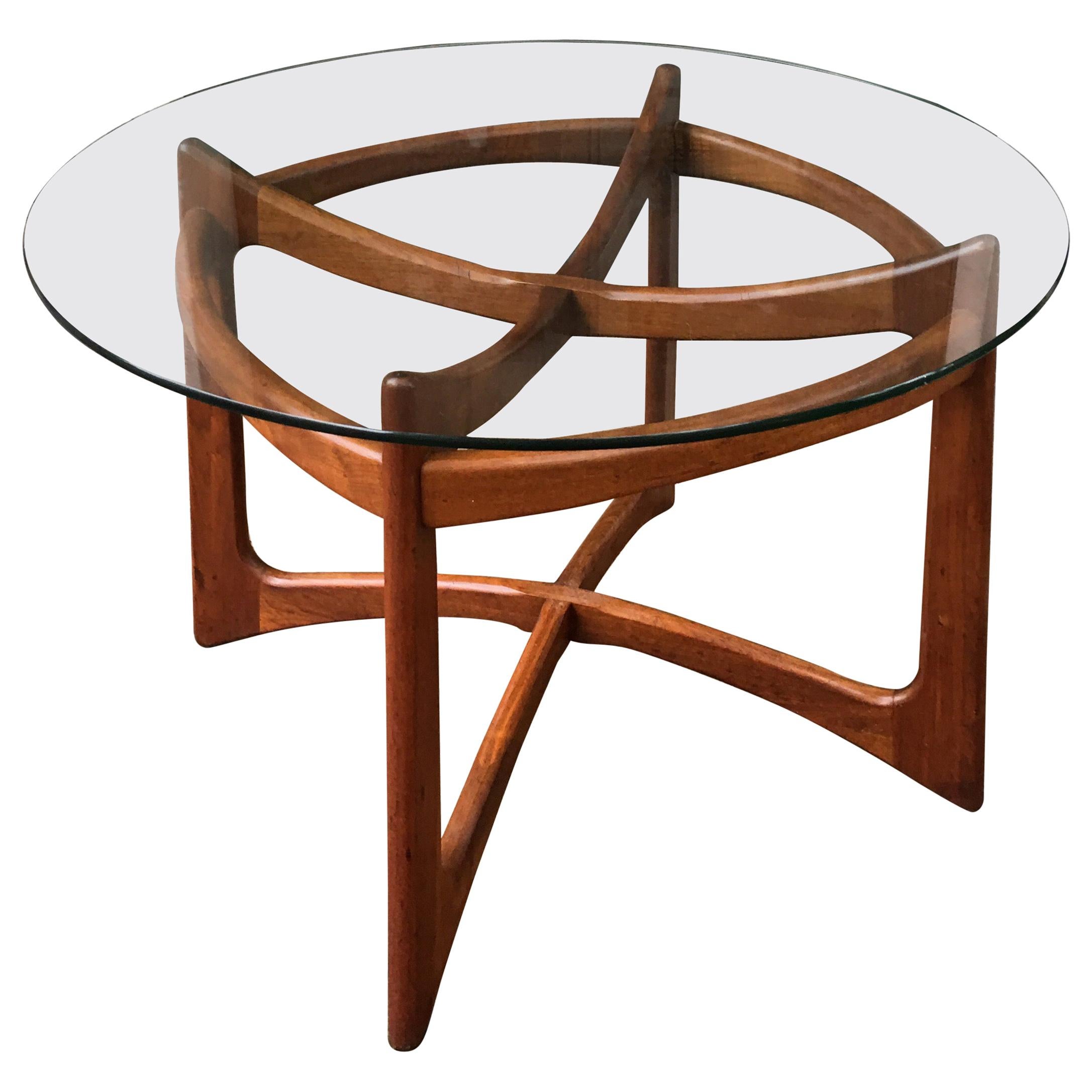 Adrian Pearsall for Craft Associates Walnut and Glass Dining Table