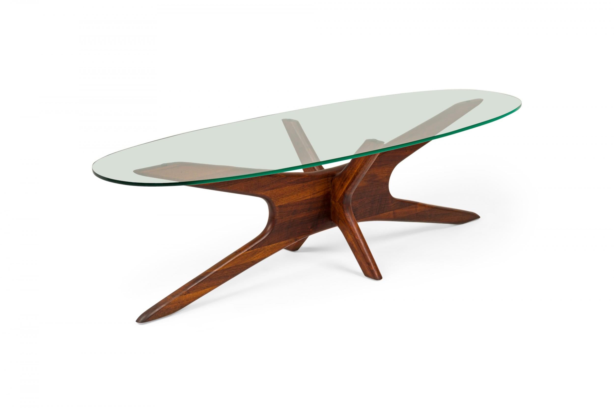 Mid-Century Modern Adrian Pearsall for Craft Associates Walnut 'Jacks' Coffee Table Base For Sale