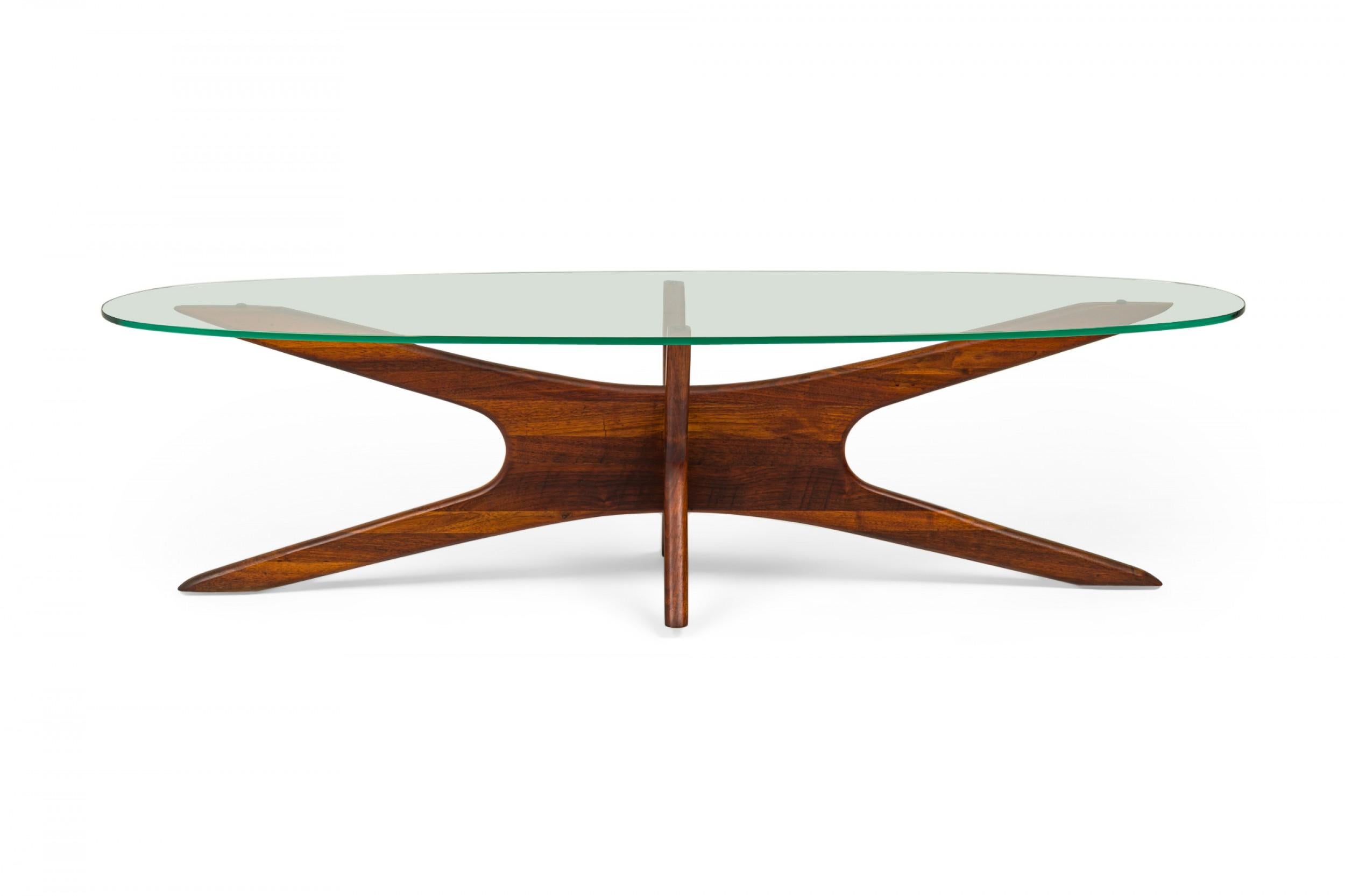 Mid-Century Modern Adrian Pearsall for Craft Associates Walnut 'Jacks' Coffee Table Base For Sale