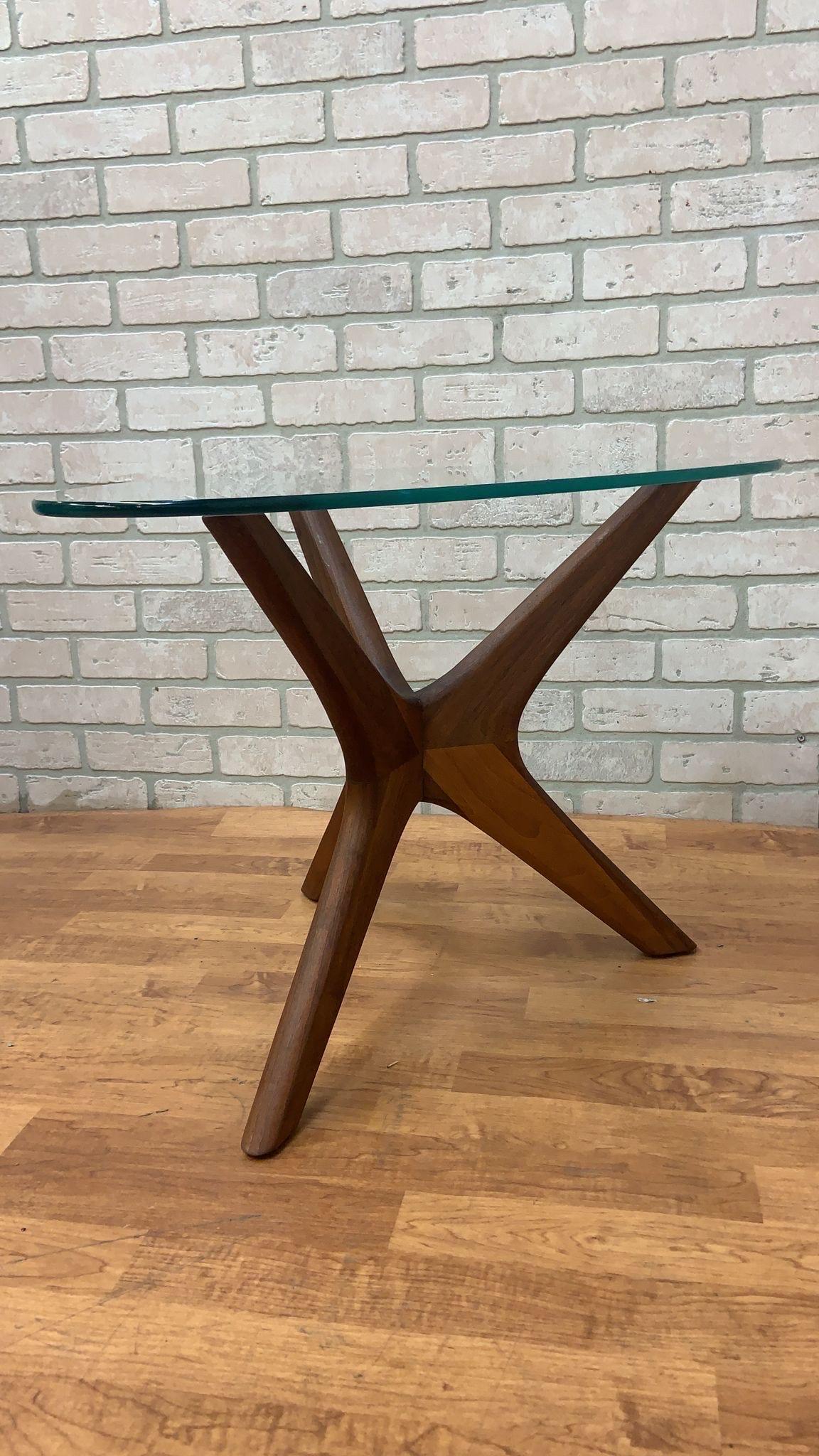 Glass Mid Century Modern Adrian Pearsall Jacks Side Table For Sale
