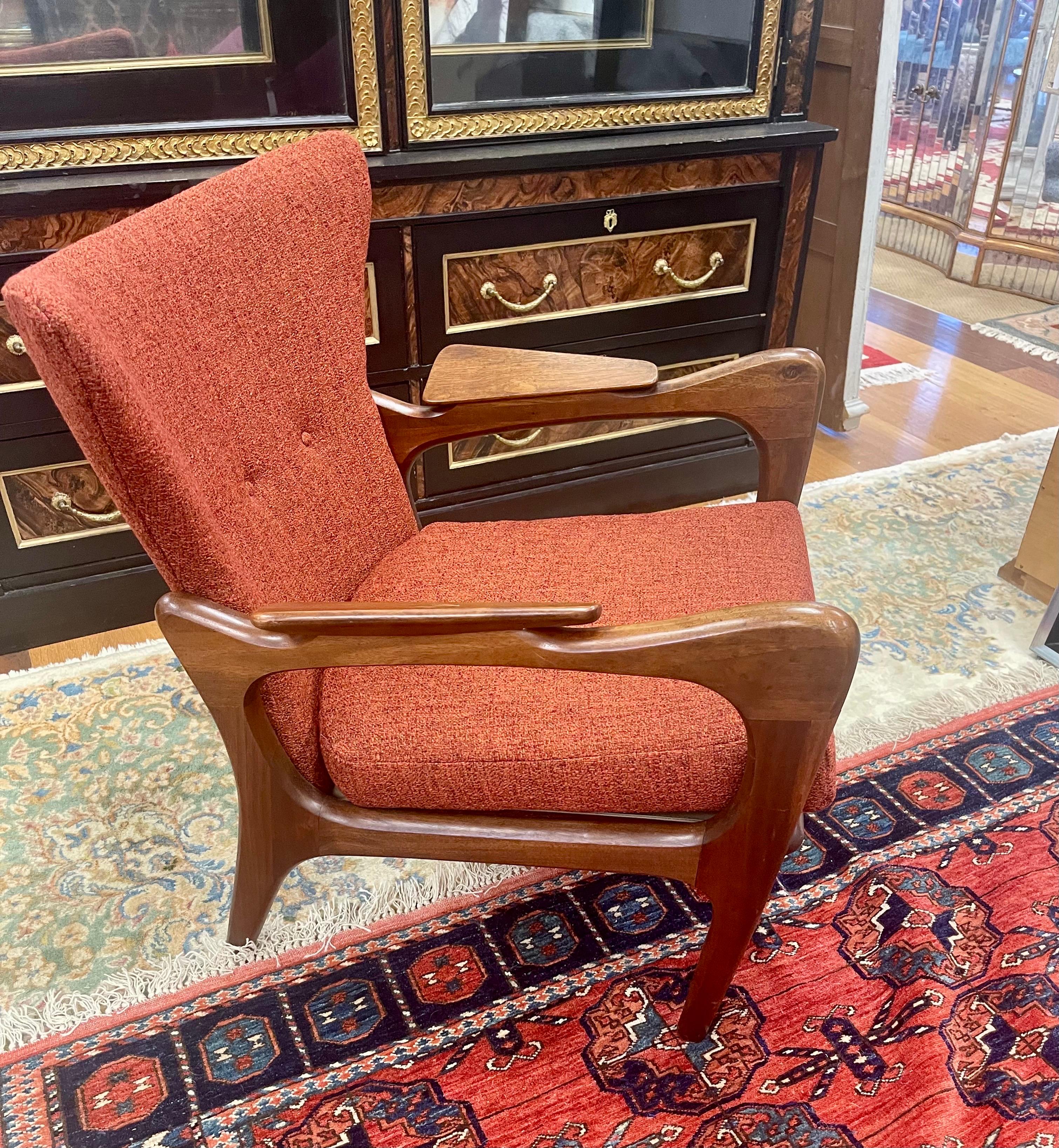 Mid-Century Modern Adrian Pearsall for Craft Associates Walnut Lounge Chairs Totally Rufurbished For Sale