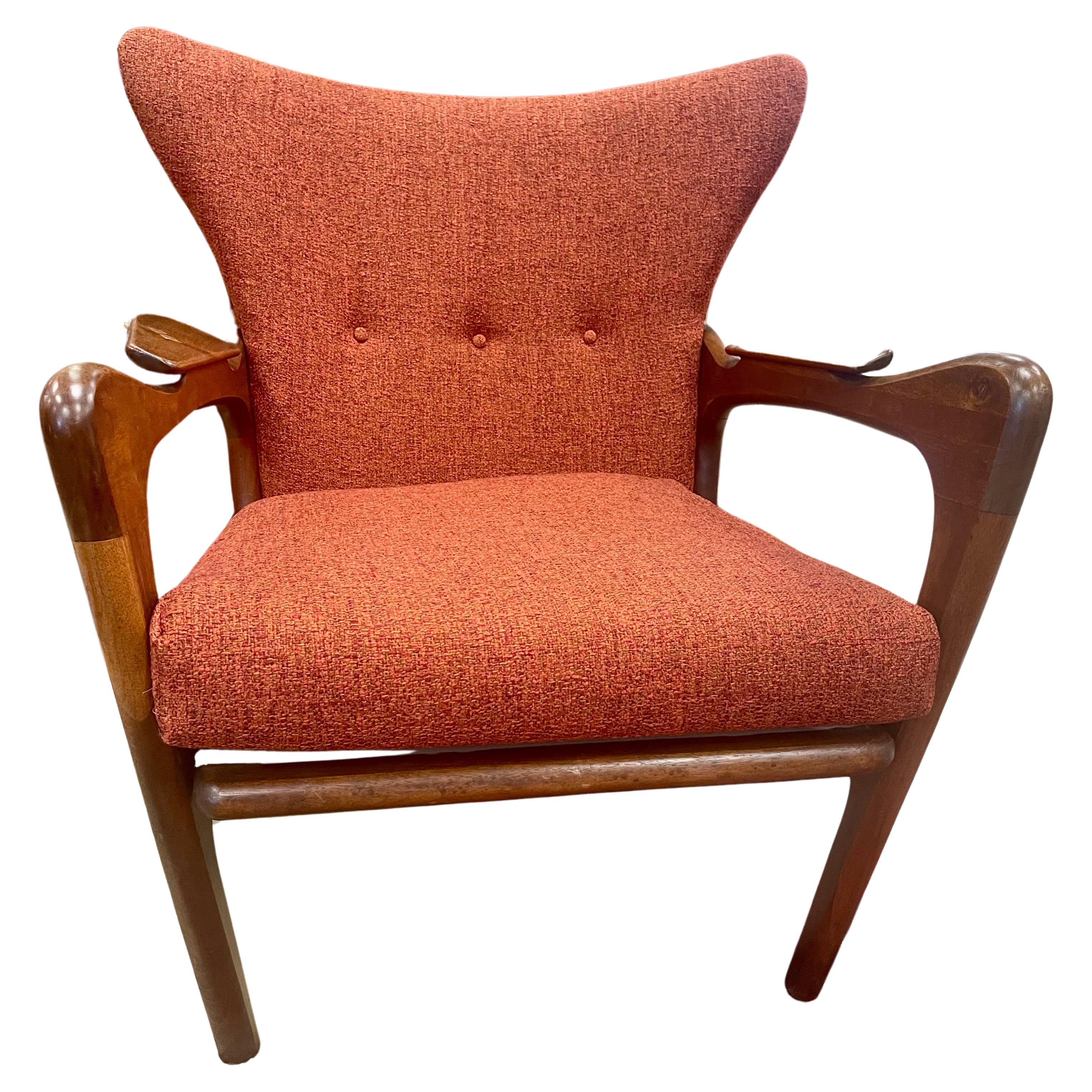 Adrian Pearsall for Craft Associates Walnut Lounge Chairs Totally Rufurbished For Sale
