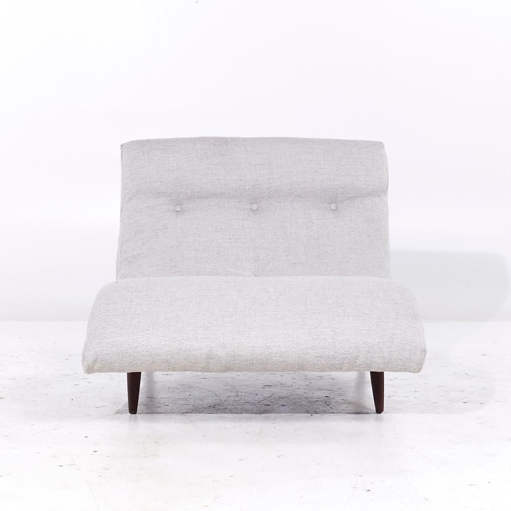 Adrian Pearsall for Craft Associates Walnut Wave Chaise

This chaise measures: 37 wide x 55 deep x 30.75 high, with a seat height of 11 inches

All pieces of furniture can be had in what we call restored vintage condition. That means the piece is