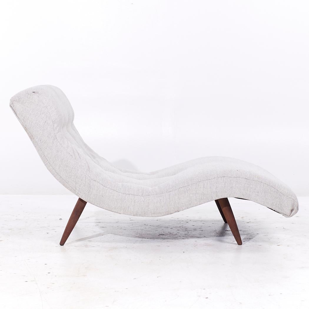 Upholstery Adrian Pearsall for Craft Associates Walnut Wave Chaise
