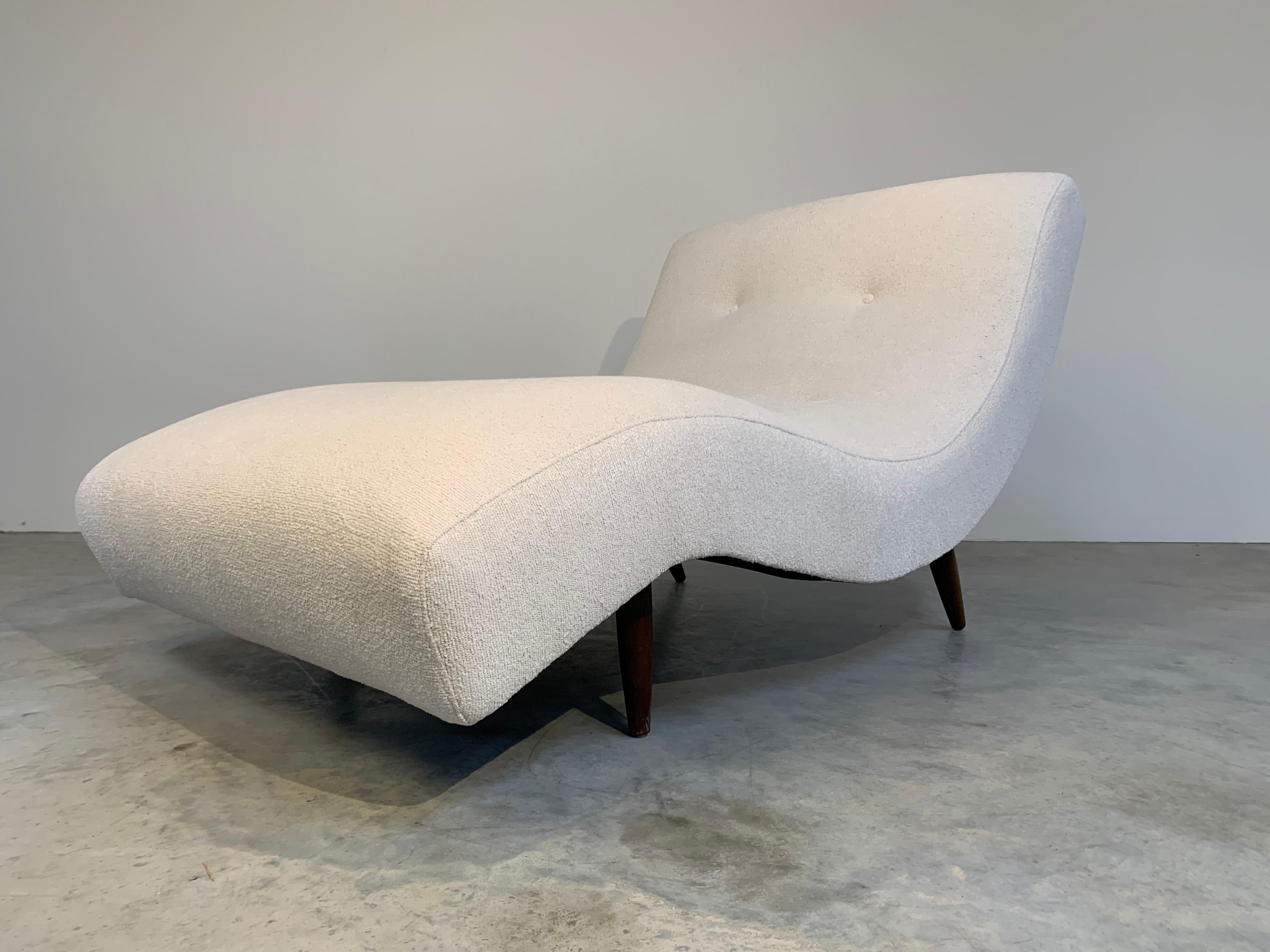 Mid-Century Modern Adrian Pearsall for Craft Associates Wave Chaise in Fresh Italian Boucle