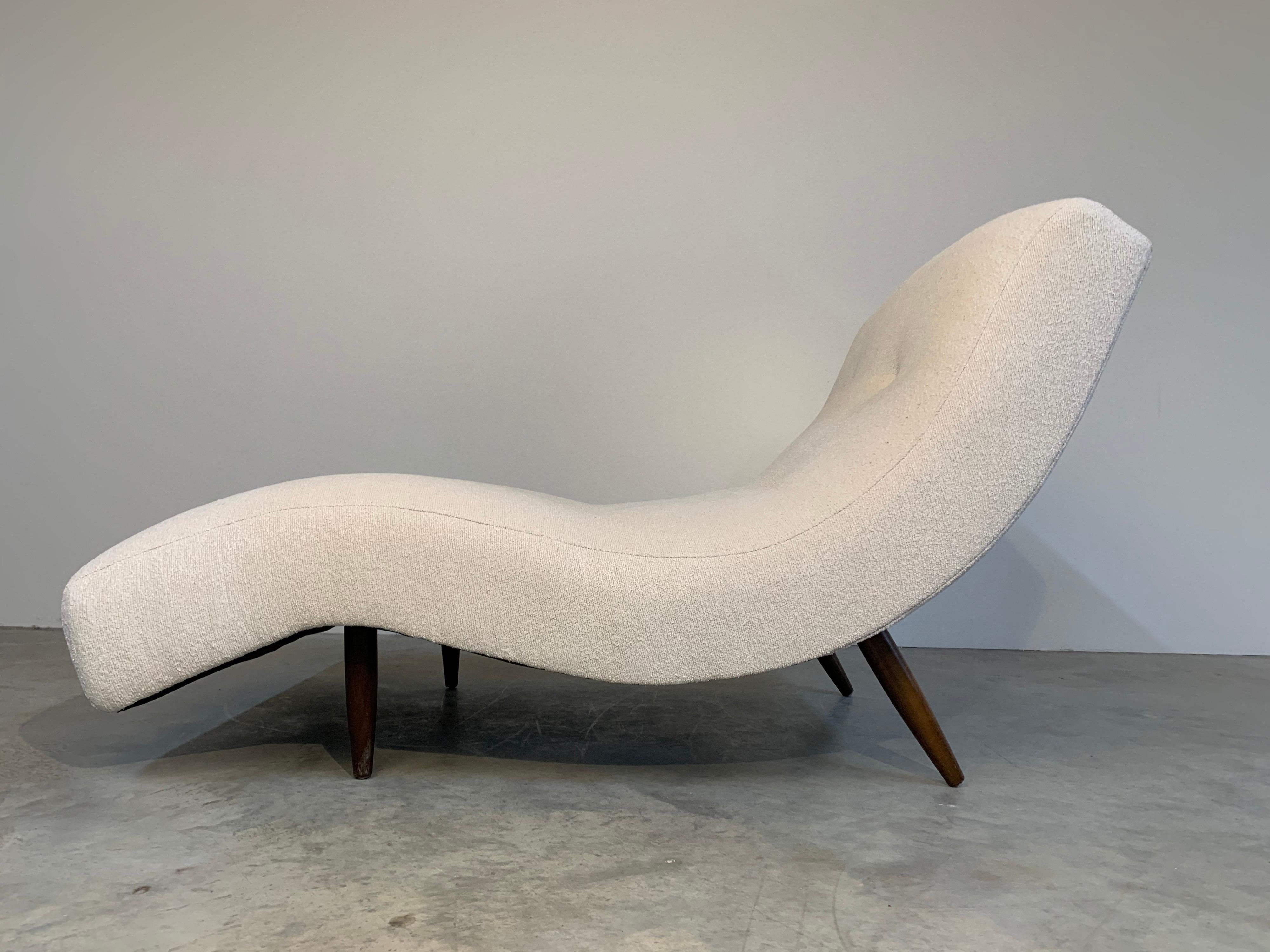 Mid-20th Century Adrian Pearsall for Craft Associates Wave Chaise in Fresh Italian Boucle