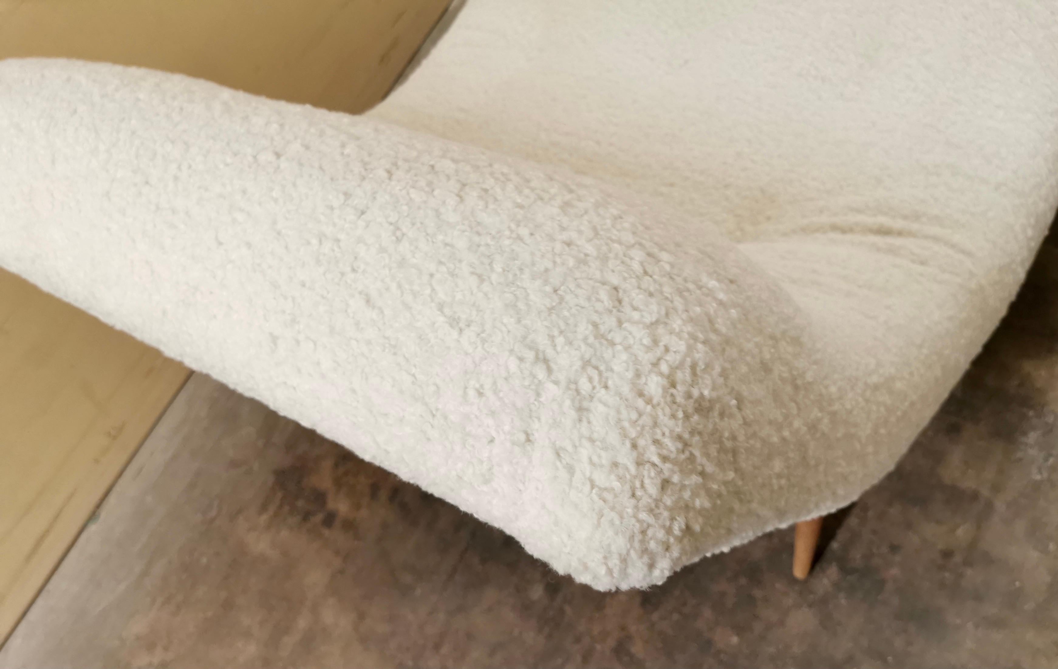 Adrian Pearsall for Craft Associates Wave Chaise w/ New Boucle Shearling Fabric 2