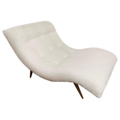 Adrian Pearsall for Craft Associates Wave Chaise w/ New Boucle Shearling Fabric