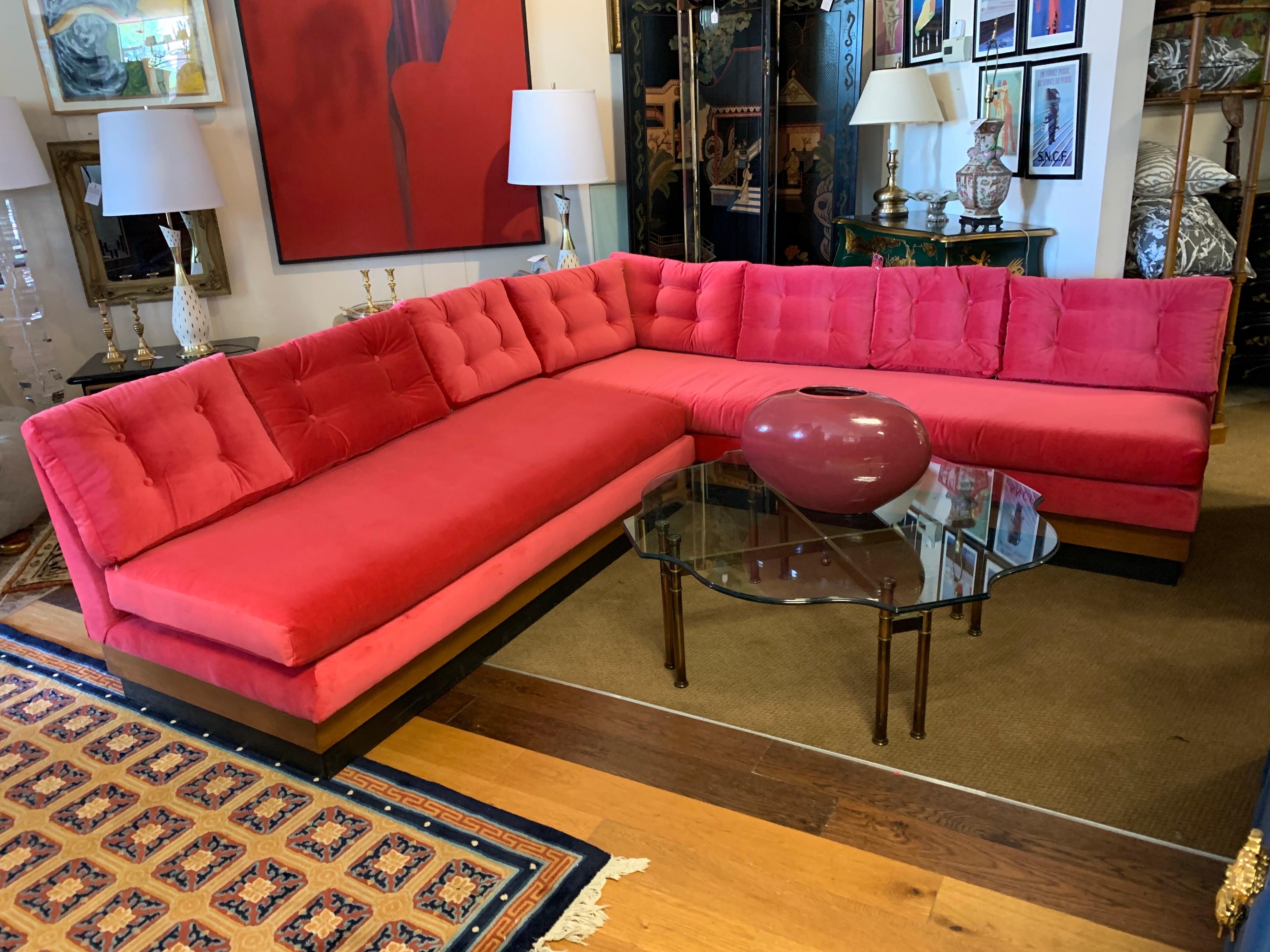 Mid-20th Century Adrian Pearsall for Craft Assoicates Sofa Sectional Two Piece New Upholstery