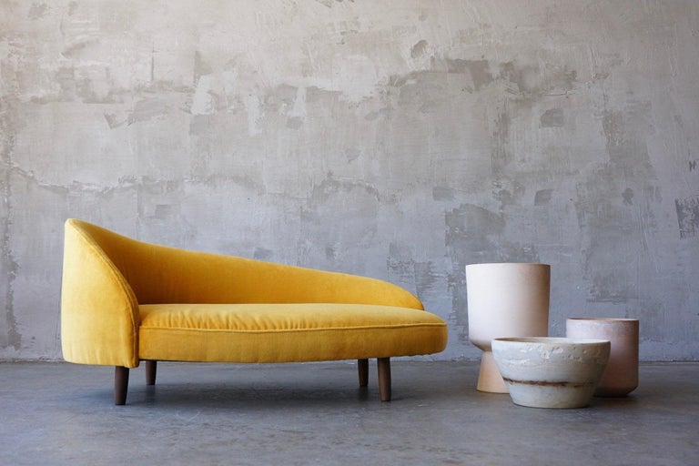 Adrian Pearsall Gold Velvet Chaise Lounge at 1stDibs gold chaise