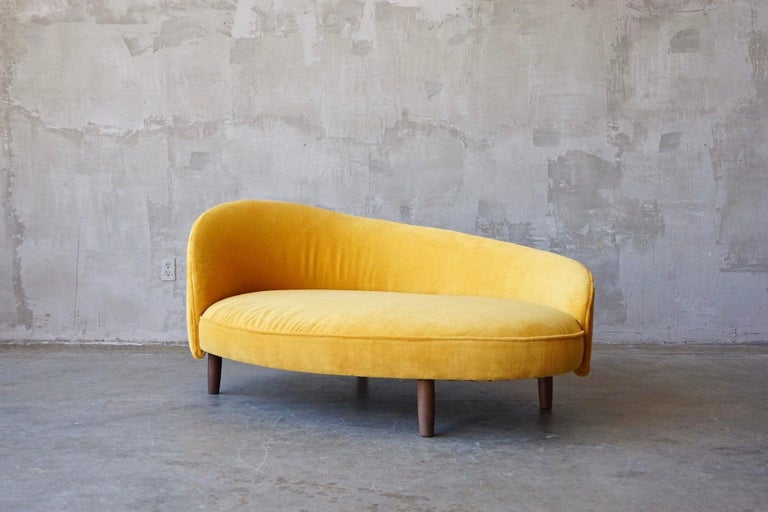 Adrian Pearsall Gold Velvet Chaise Lounge at 1stDibs gold chaise