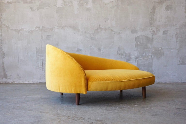 Adrian Pearsall Gold Velvet Chaise Lounge at 1stDibs gold chaise