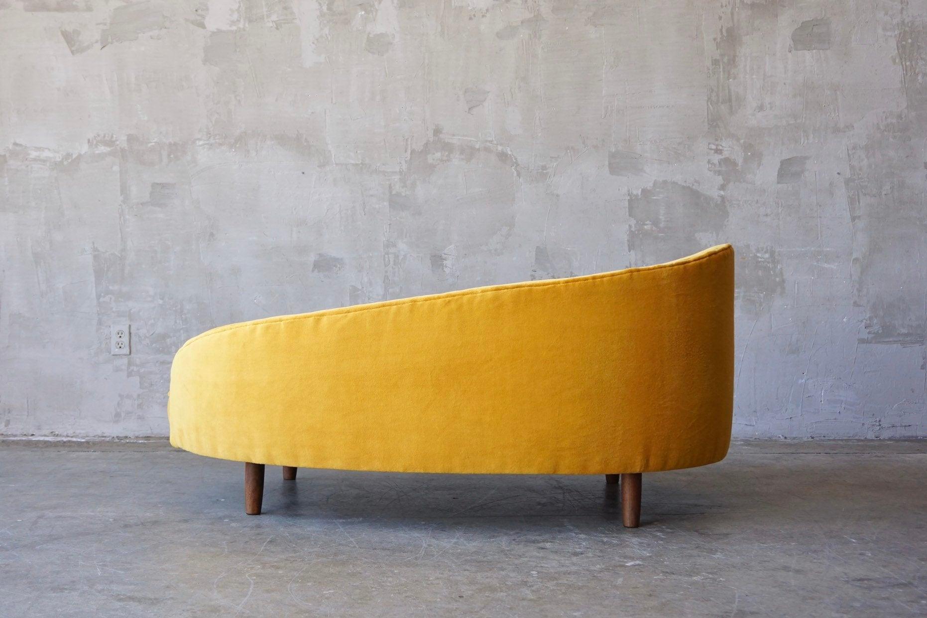 20th Century Adrian Pearsall Gold Velvet Chaise Lounge