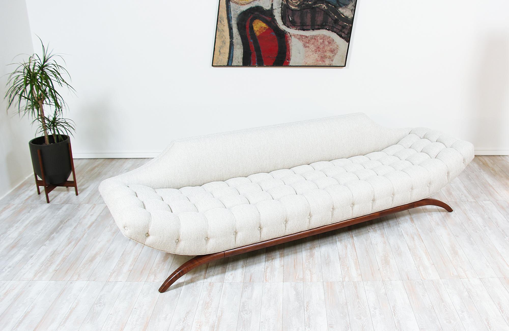 Adrian Pearsall `Gondola` Button-Tufted Sofa for Craft Associates In Excellent Condition In Los Angeles, CA