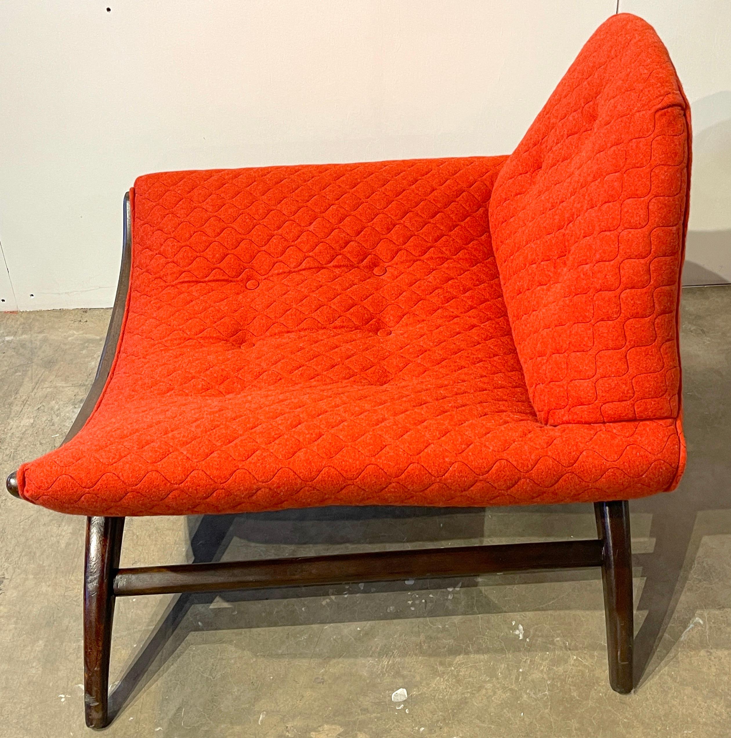 Upholstery Adrian Pearsall Gondola Club Chair & Ottoman, Newly Upholstered For Sale