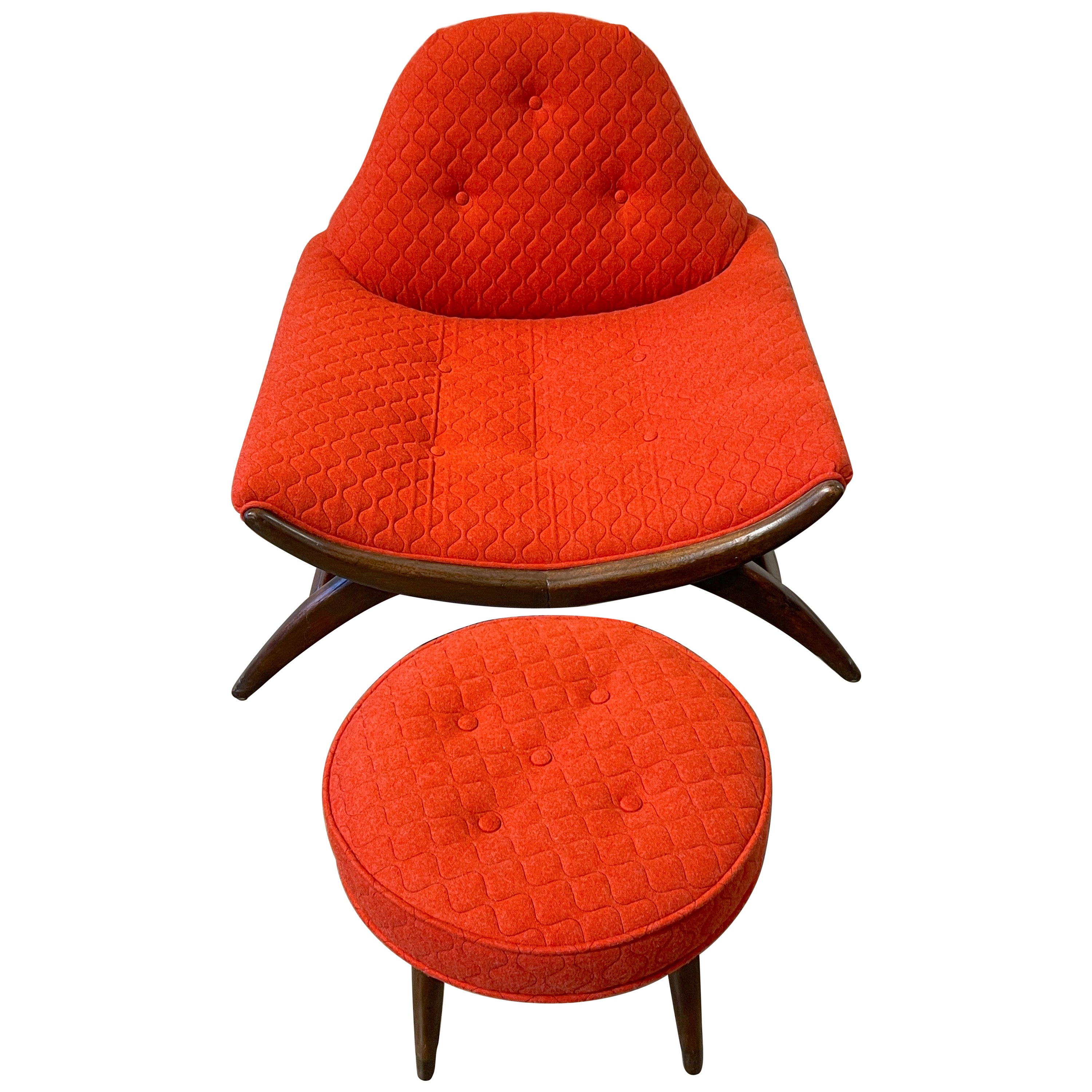 Adrian Pearsall Gondola Club Chair & Ottoman, Newly Upholstered