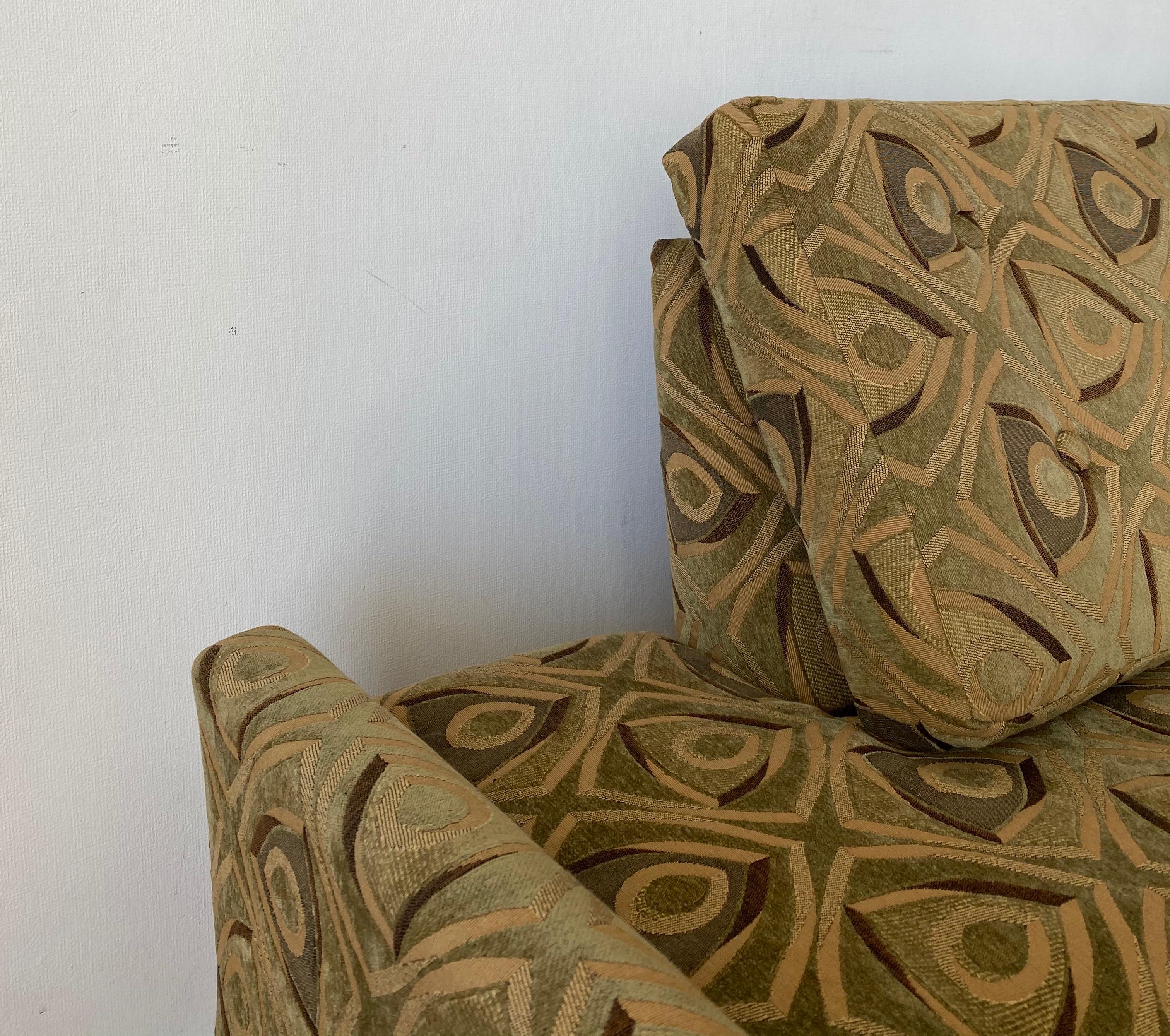 Adrian Pearsall Gondola Green Print Sofa In Good Condition For Sale In New York, NY