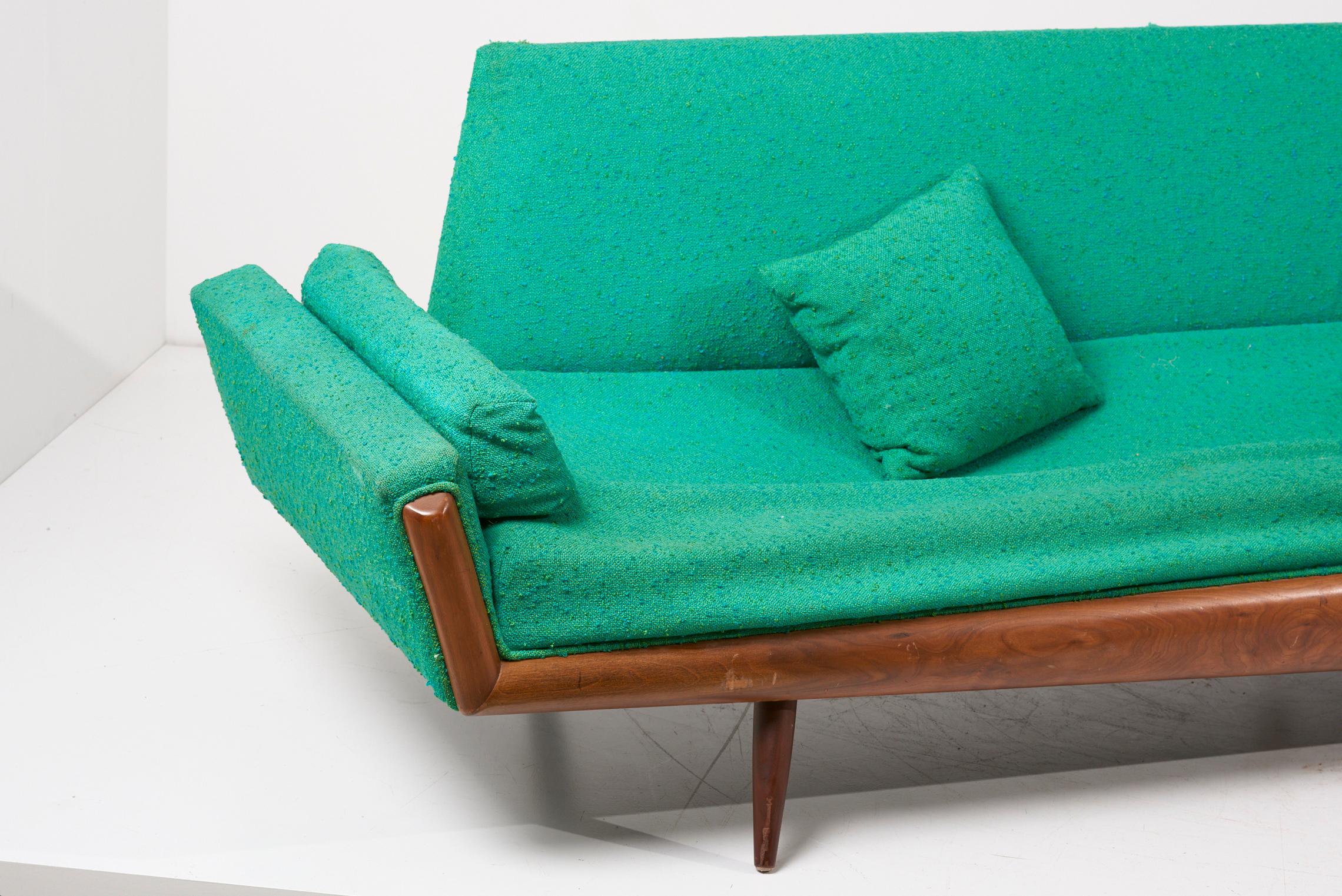 Adrian Pearsall Grünes Gondola-Sofa für Craft Associates, USA, 1960er Jahre (Moderne der Mitte des Jahrhunderts) im Angebot