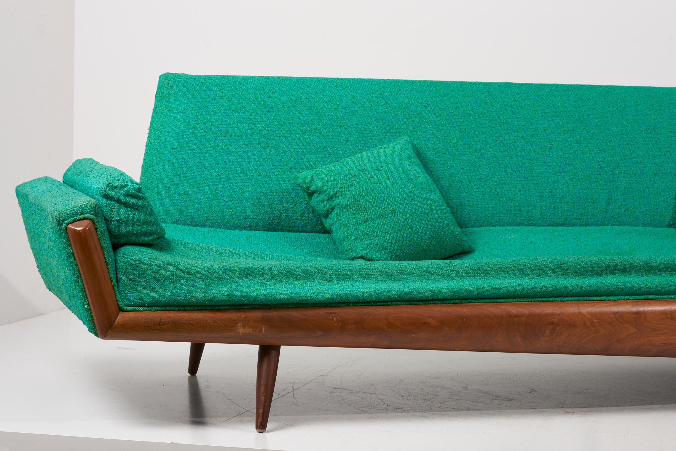 American Adrian Pearsall Green Gondola Sofa for Craft Associates, USA, 1960s For Sale