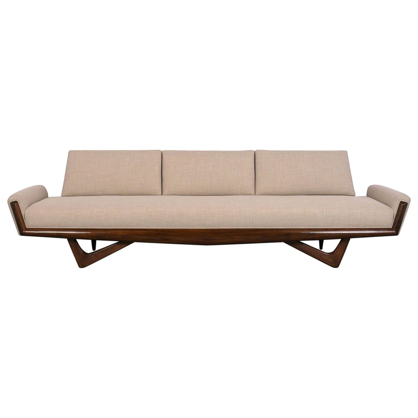 Completely Restored Mid-Century Adrian Pearsall Gondola Sofa