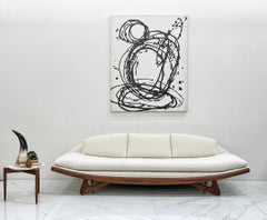 Adrian Pearsall Gondola Sofa in Walnut Boucle, Craft Associates, 1960s