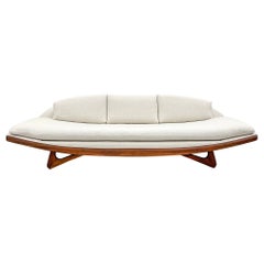 Adrian Pearsall Gondola Sofa in Walnut Boucle, Craft Associates, 1960s