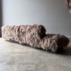 Adrian Pearsall Grand Boomerang Sofa, Craft Associates, New Shearling Upholstery