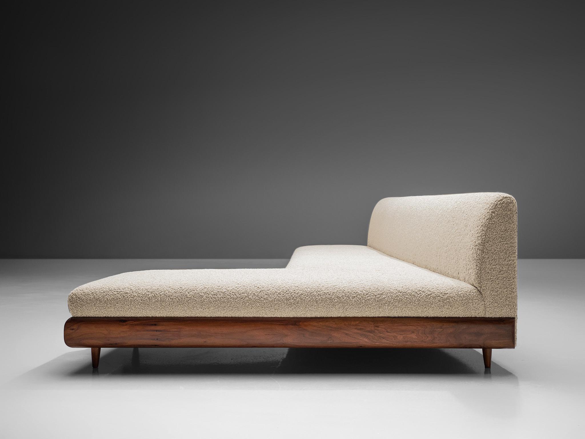Mid-Century Modern Adrian Pearsall Grand Boomerang Sofa in Crème Wool Bouclé