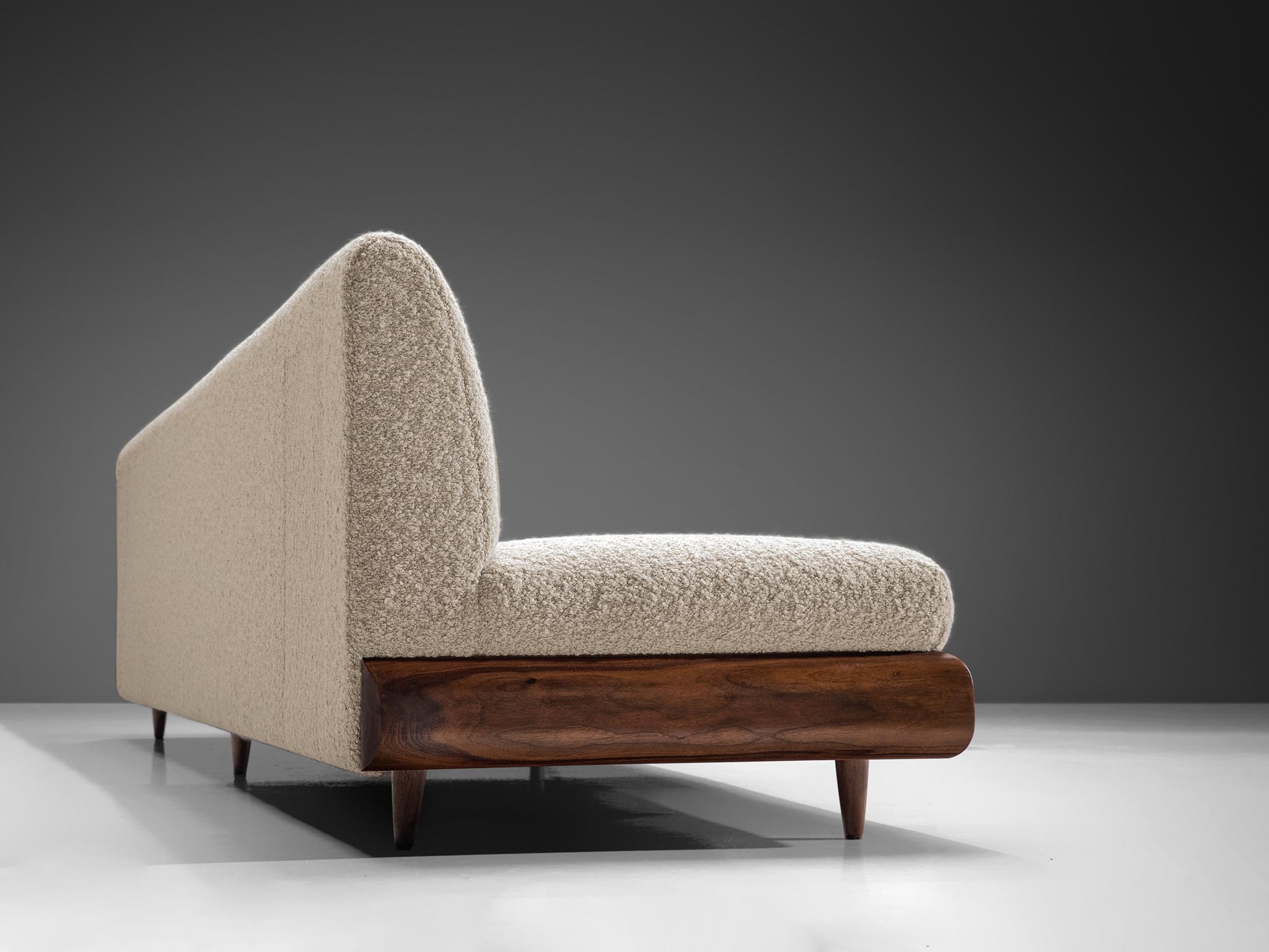 Adrian Pearsall Grand Boomerang Sofa in Crème Wool Bouclé 1