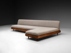 Adrian Pearsall Grand Boomerang Sofa in Grey Pierre Frey Bouclé