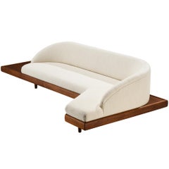 Adrian Pearsall Grand Boomerang Sofa in Off-White Wool