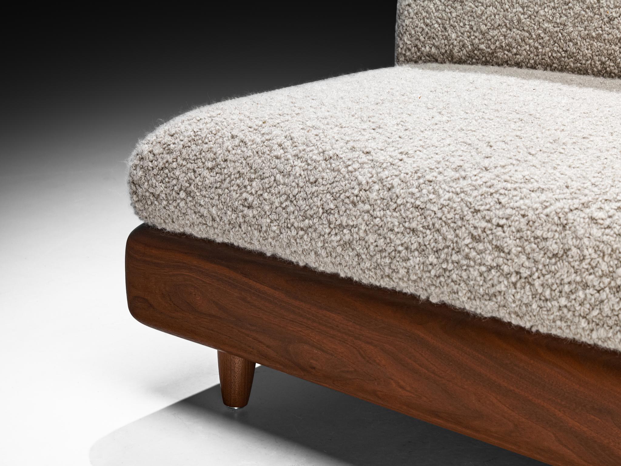 Adrian Pearsall Grand Boomerang Sofa aus Pierre Frey Bouclé (Mitte des 20. Jahrhunderts) im Angebot