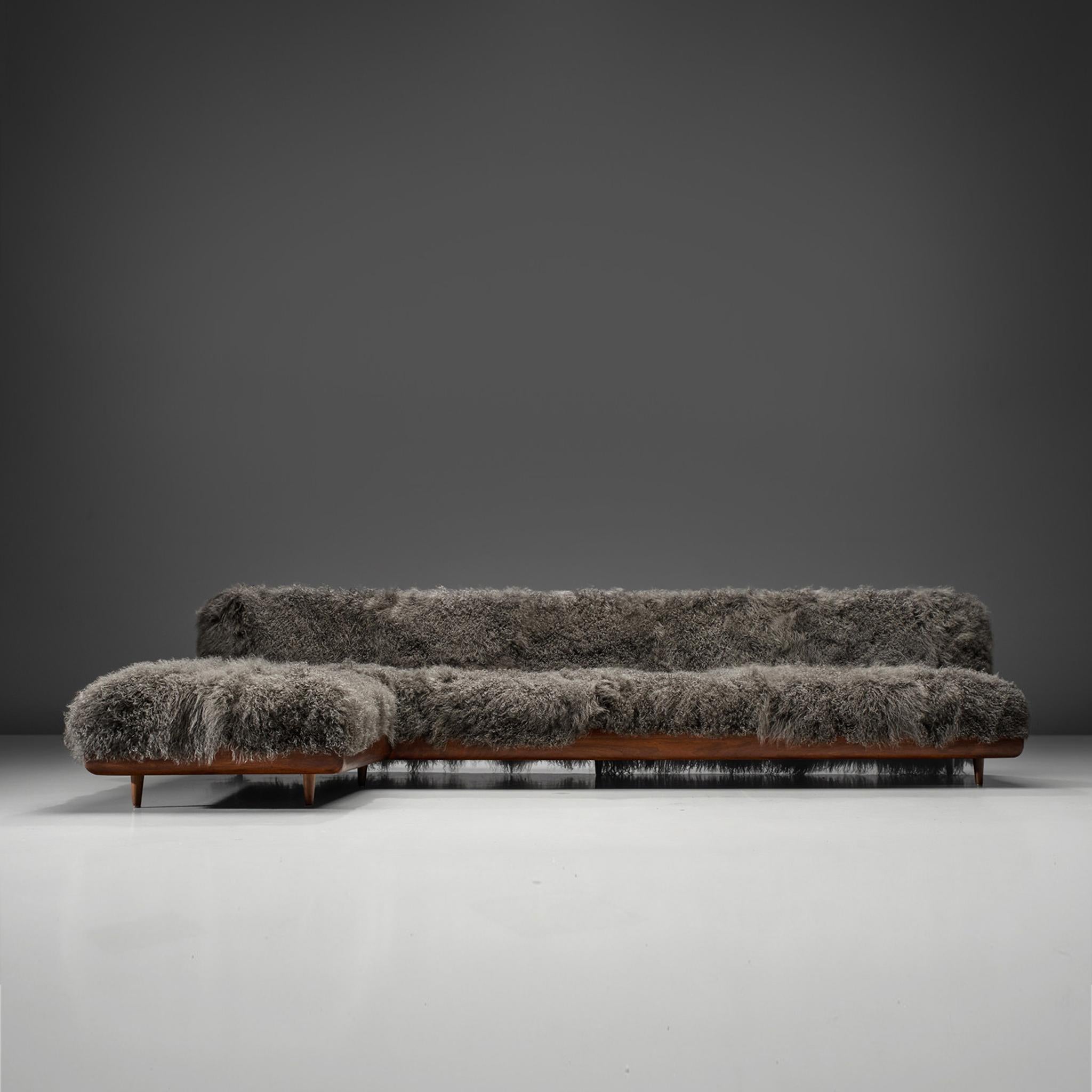 Adrian Pearsall Grand Boomerang Sofa in Tibetan Wool 5