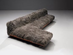 Adrian Pearsall Grand Boomerang Sofa in Tibetan Wool