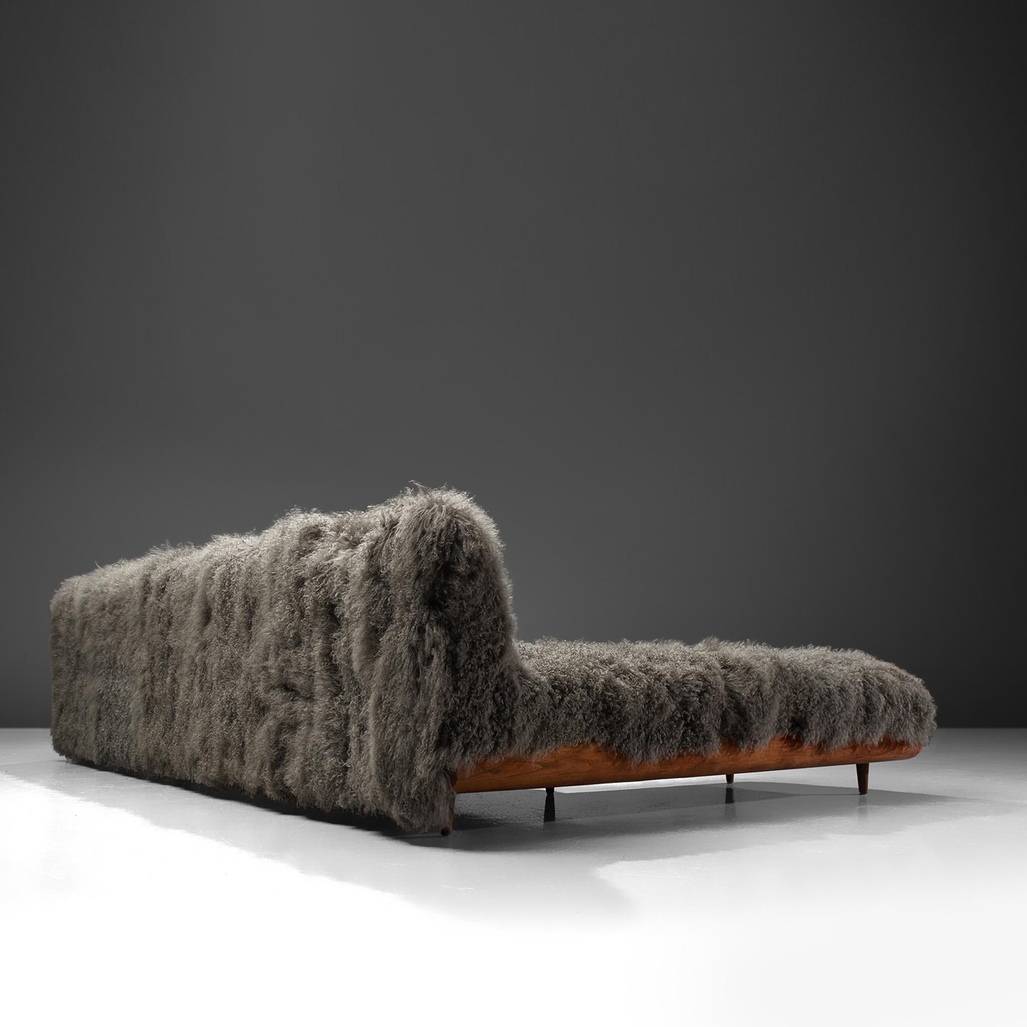 Adrian Pearsall Grand Boomerang Sofa in Tibetan Wool 2