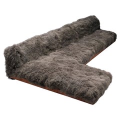 Adrian Pearsall Grand Boomerang Sofa in Tibetan Wool