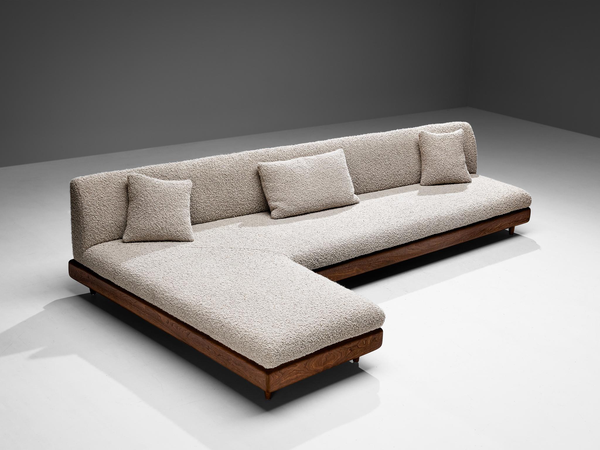 Mid-Century Modern Adrian Pearsall Grand Boomerang Sofa Upholstered in Luxurious Pierre Frey