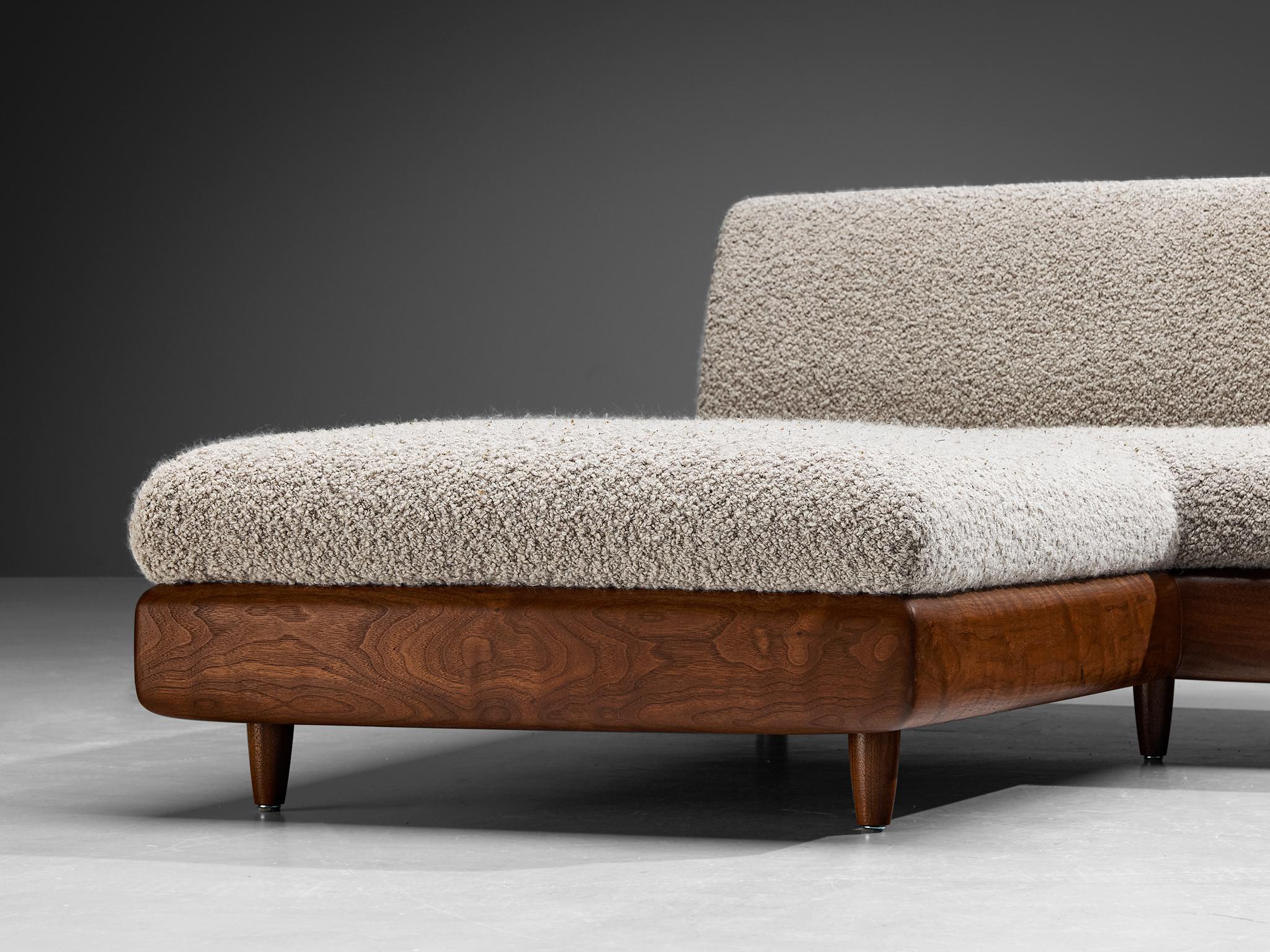 American Adrian Pearsall Grand Boomerang Sofa Upholstered in Luxurious Pierre Frey 